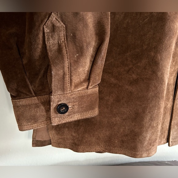 Y2K Claiborne Brown Suede Oversized Shirt Jacket L/XL - Picture 3 of 6